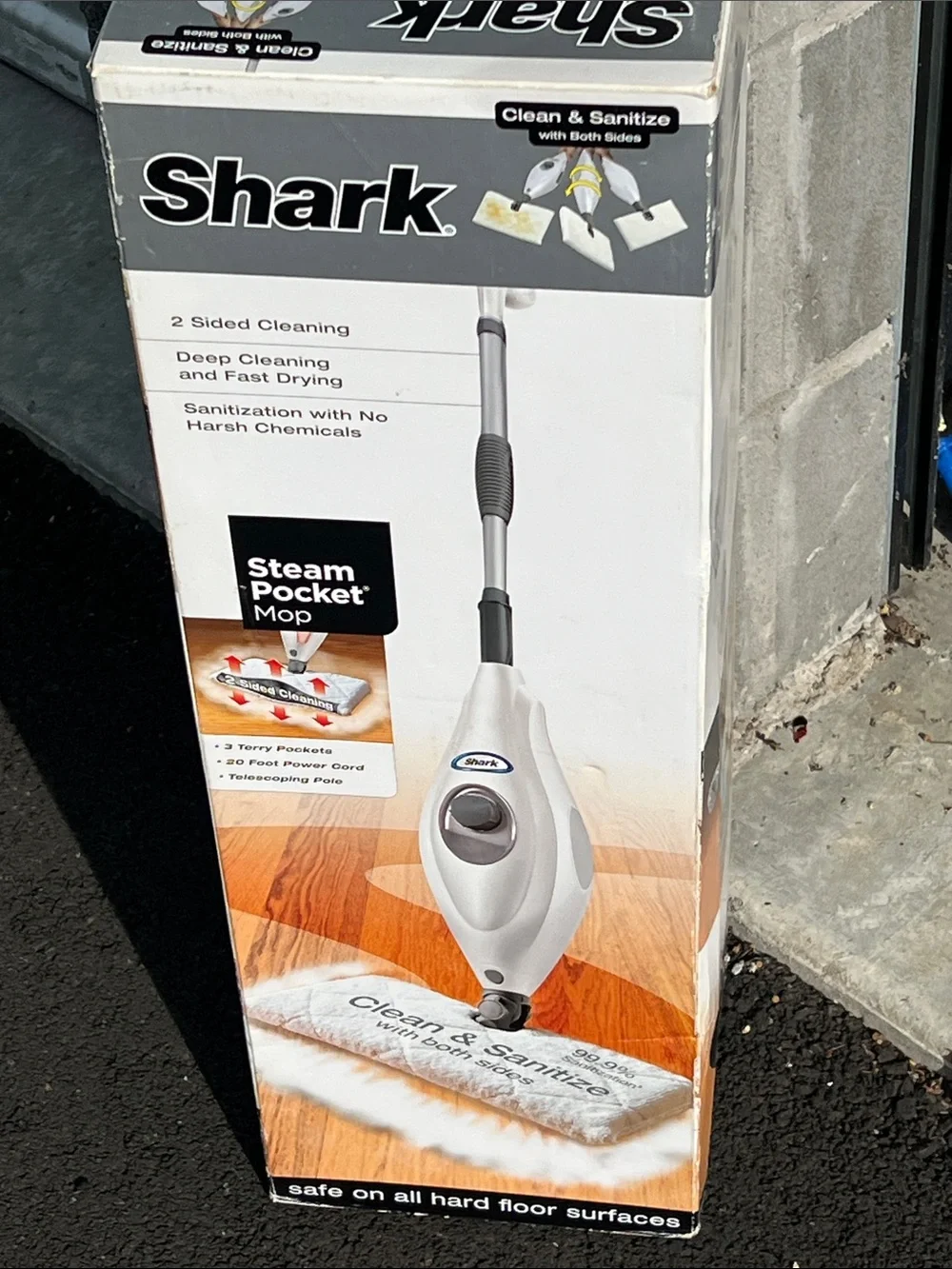 NIB Shark Steam Pocket Mop Replacement Pads - White (3 Pack)